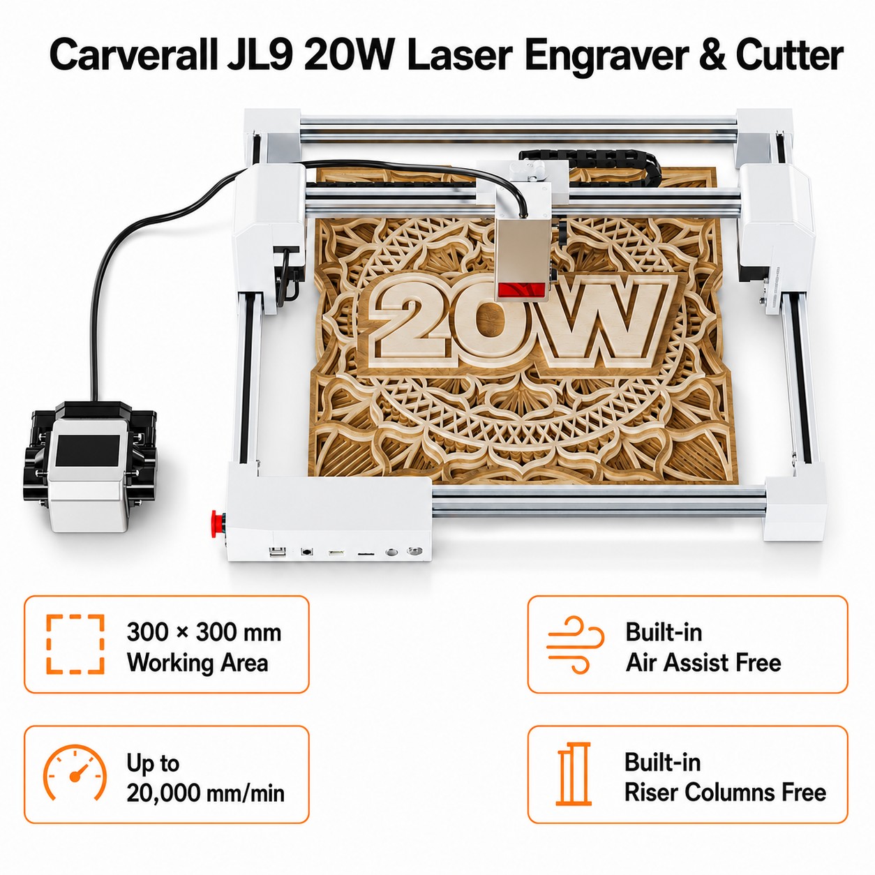 Industrial Laser Blasting - Лазерный гравер-резак Carverall JL9 20W, настольный