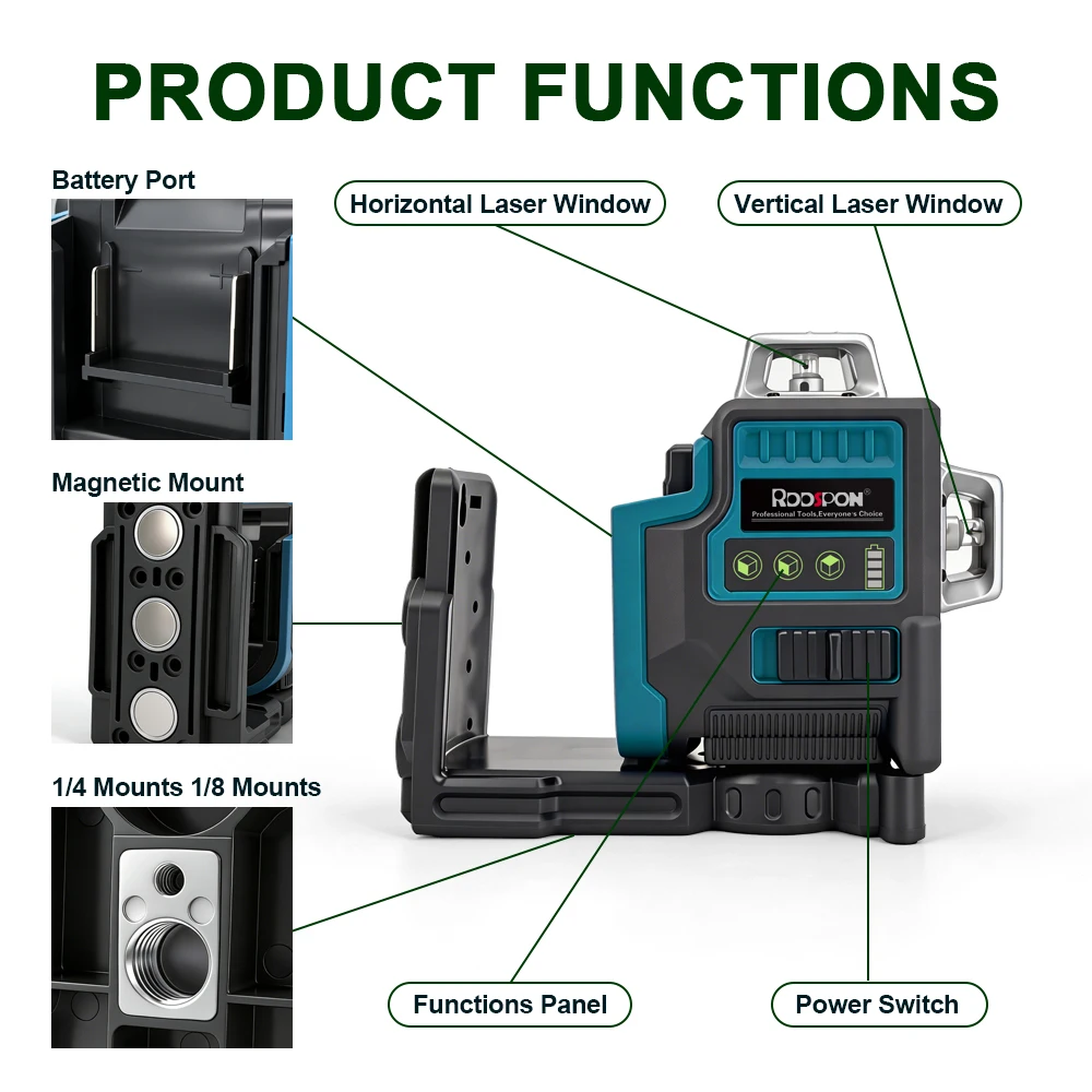 Лазерный уровень с 12 зелеными – обзор и цена Industrial Laser Level